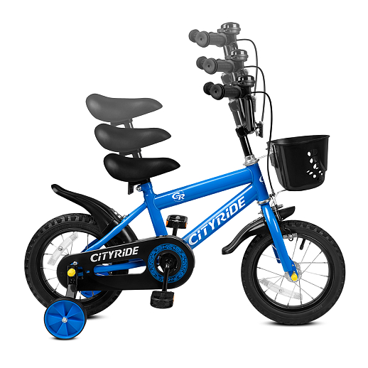 Велосипед двухколёсный CITYRIDE, модель CR-B2-07F51, колеса 12", рама сталь 0,75, колеса сталь, балансирные колеса, цвет голубой в Джамбо Тойз #9