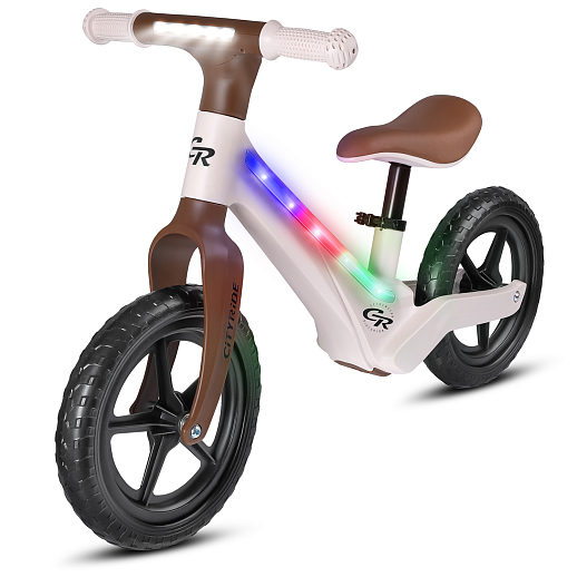 Беговел Cityride, модель CR-BB-07, рама пластик, колеса PU 12", свет, цвет бежевый-коричневый в Джамбо Тойз #3