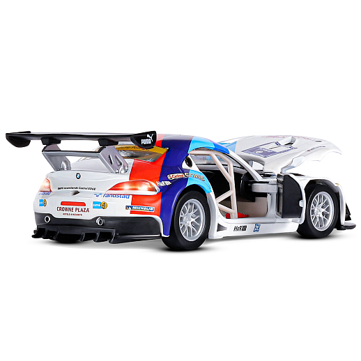 ТМ "Автопанорама" Машинка металлическая 1:32 BMW Z4 GT3, белый, свет, звук, откр. двери и капот, инерция, в/к 17,5*13,5*9 см в Джамбо Тойз #16
