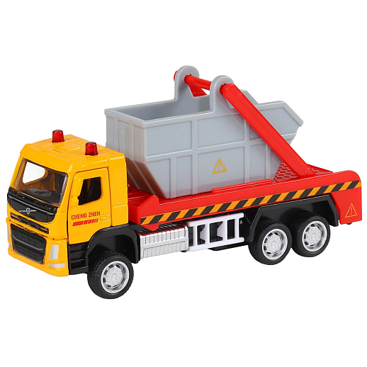ТМ "Автопанорама" Машинка металлическая 1:72 VOLVO FM "Мусоровоз", желтый, откр. двери, инерция, в/к 17,5*13*6,5 см в Джамбо Тойз #4