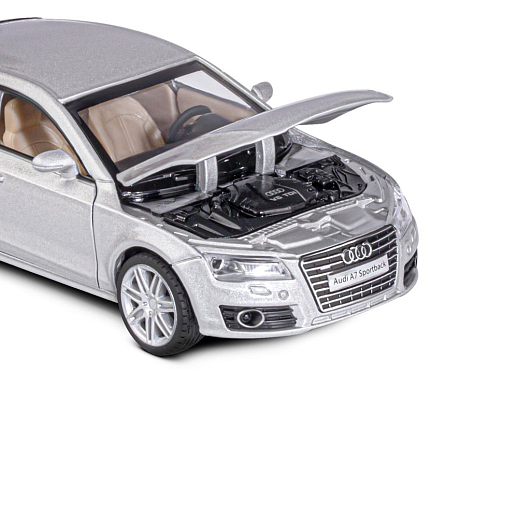 ТМ "Автопанорама" Машинка металлическая 1:32 Audi A7, серебряный, свет, звук, откр. двери, капот и багажник, инерция, в/к 17,5*13,5*9 см в Джамбо Тойз #18