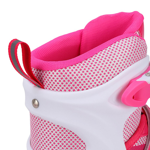 "CITY-RIDE" Комплект (ролики, защита, шлем, конусы 5 шт), переднее колесо со светом, S размер (29-33), ABEC 7, цвет розов в н/сумке в Джамбо Тойз #8