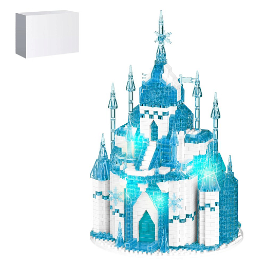 Конструктор "Замок" 1980 дет., со светом, синий,  в б/к в Джамбо Тойз