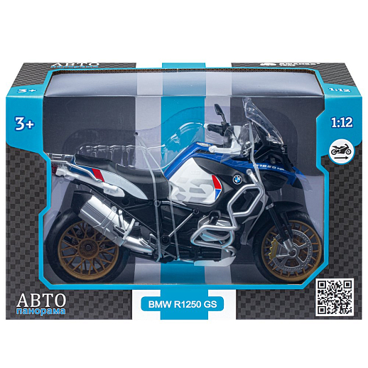 ТМ "Автопанорама" Мотоцикл металл.1:12 BMW R1250 GS Adventure, сер.-голубой., св. ход колес, в/к 7,1 х 11,7 х 20,6 см в Джамбо Тойз #4