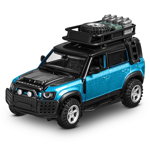 ТМ "Автопанорама" Машинка металлическая 1:43 2020 Land Rover Defender 110, синий, тюнинг, откр. двери, свободный ход колес, в/к 23,5*10*4 см в Джамбо Тойз #4