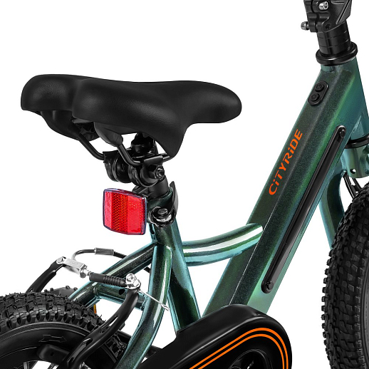 Велосипед двухколесный CITYRIDE, модель CR-B2-11FU, рама сталь, колеса алюминий 12", v-brake тормоза, встроенная в раму подсветка, балансирные колёса, цвет зеленый в Джамбо Тойз #11