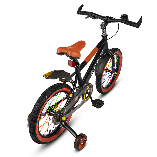 Велосипед двухколёсный CITYRIDE, модель CR-B2-07F52, колеса 16", рама сталь, колеса сталь, балансирные колеса со светом, маячок в заднем крыле, цвет чёрный в Джамбо Тойз #4