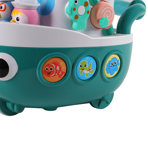 ТМ "Smart Baby" Развивающая игрушка "Кораблик" цвет зеленый, 29 звуков, стихов, мелодий. Сказки и потешки. Свет, звук, регулирующаяся громкость, в/к 26,5x17x26,8 см в Джамбо Тойз #9