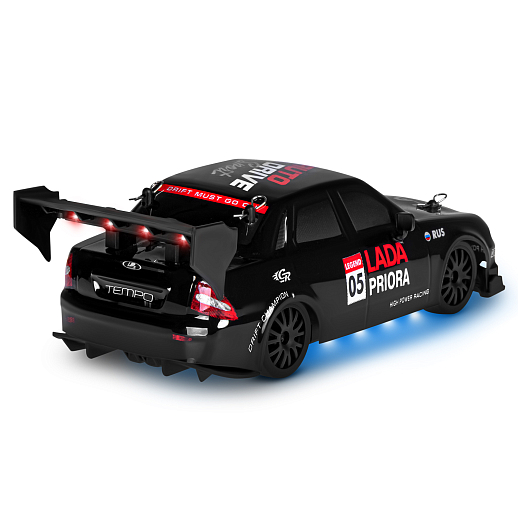 AUTODRIVE Р/У Машина для дрифта LADA Priora,1:24,2.4GHz,4WD,свет,с аккум, цвет черный, в/к 20,5*10,5*11,5см в Джамбо Тойз #8