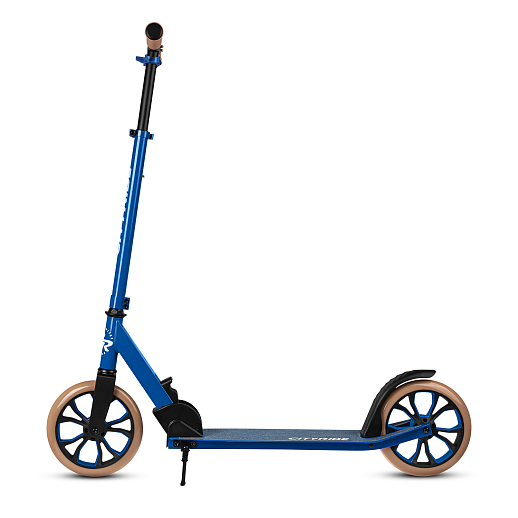 Двухколесный самокат CITYRIDE 200, ал. 50/50%, t-bar сталь, грипсы 135мм TPR, колеса PU 200/200, 86A, подножка, abec 9, голубой в Джамбо Тойз #6