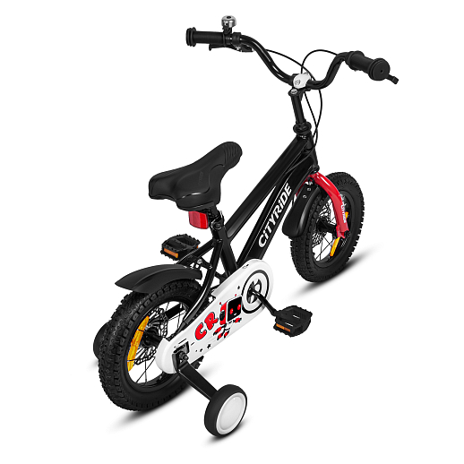 Велосипед двухколёсный CITYRIDE, модель CR-B2-07B, колеса 12", рама сталь, дисковые мех. тормоза, обода сталь, балансирные колёса, цвет черный в Джамбо Тойз #4