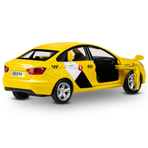 Яндекс Go Машинка металлическая 1:43 Lada Vesta, желтый, инерция, откр. двери, 17,5*12,5*6,5 см в Джамбо Тойз #6