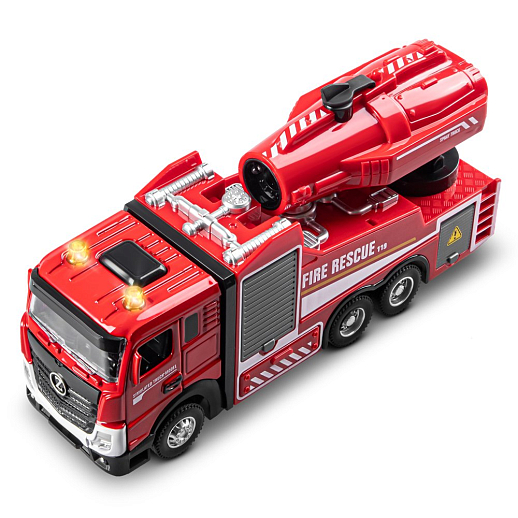Пожарная металлическая машинка , красный, откр. двери, инерция, пар, свет, 22*6,5*11 см, в/к в Джамбо Тойз #14