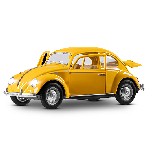 ТМ "Автопанорама" Машинка металлическая, 1:28 Volkswagen Classical Beetle 1967, желтый, откр. двери и багажник, свет, звук, инерция, в/к 17,5*12,5*6,5 см в Джамбо Тойз #9