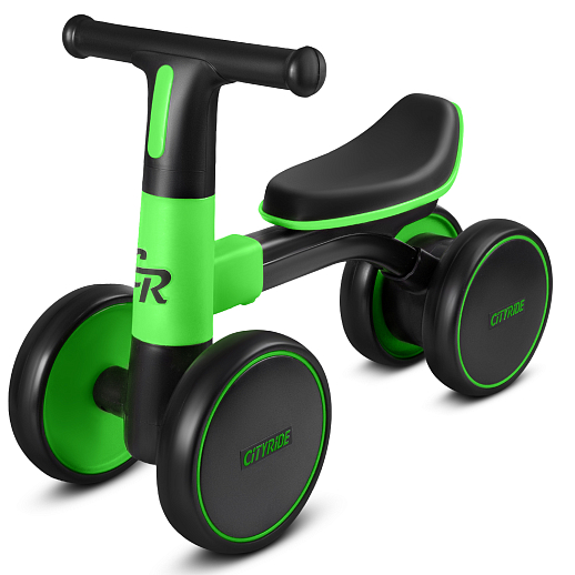 Беговел CITYRIDE, рама сталь, колеса пластик, музыка Шаинского, свет, зеленый-черный, в/к в Джамбо Тойз #2