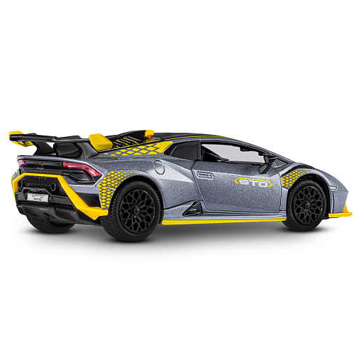 ТМ "Автопанорама" Машинка металлическая, 1:32 Lamborghini STO, серый глянец, откр. двери и багажник, свет, звук, инерция, в/к 17,5*12,5*6,5 см в Джамбо Тойз #10