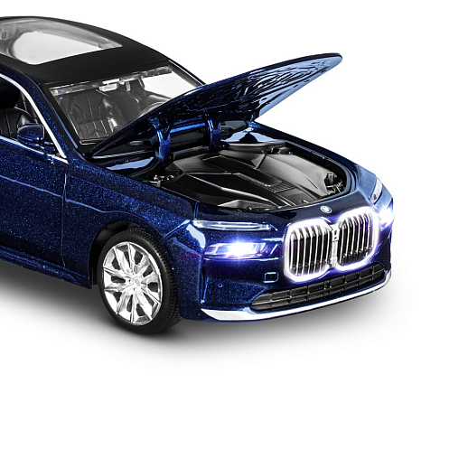 ТМ "Автопанорама" Машинка металлическая, 1:24 BMW I7, голубой, откр. двери и капот, свет, звук, свободный ход колес, в/к 24,5х12,5х10,5 см в Джамбо Тойз #21