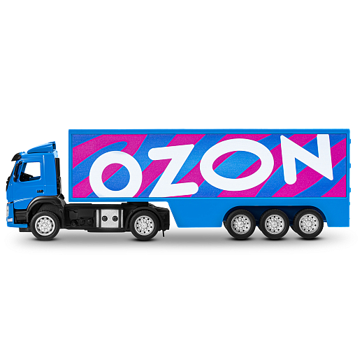 Игрушка для детей: Машинка металлическая 1:50 Volvo OZON, цвет синий, откидывается кабина, свет, звук, свободный ход колес, артикул JB1251739 в Джамбо Тойз #8