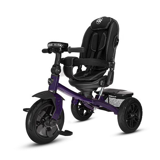 Детский трехколесный велосипед с ручкой CITY-RIDE LUNAR. Поворотное сиденье 360, складная крыша D600, подножки, надувные колеса 12/10, фара в Джамбо Тойз #9