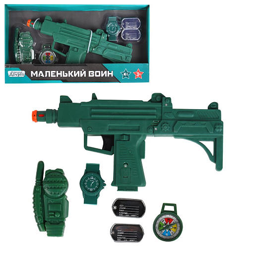 ТМ "КОМПАНИЯ ДРУЗЕЙ", Серия "Маленький воин", Набор "Полиция" со звуком, зеленый, в/к 38*4,5*20,5 см в Джамбо Тойз #2