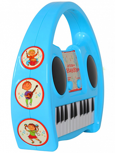 Детское Пианино на батарейках, свет, 3D, звук, 13 клавиш, цвет голубой, в/к 29,5*24,5*7 см в Джамбо Тойз #4