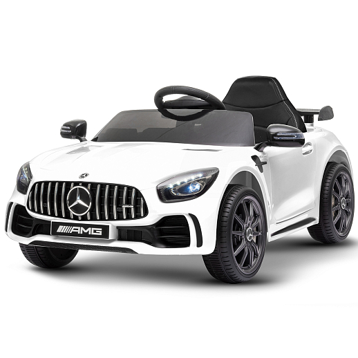 Электромобиль Mercedes Benz AMG на аккум.,12V/4.5AH*1, 380*2, Р/У 2.4GHz, свет, звук, сиденье эко-кожа, колеса EVA,откр.двери,индик.зарядки, MP3/USB, плавн.старт, в/к 111*56*29см. Цвет - белый. в Джамбо Тойз #2