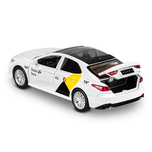 Яндекс Go машинка металлическая, 1:34 Toyota Camry, цвет белый, инерция, свет, озвучено Алисой, откр. двери, в/к 17,5*13,5*9 см в Джамбо Тойз #14
