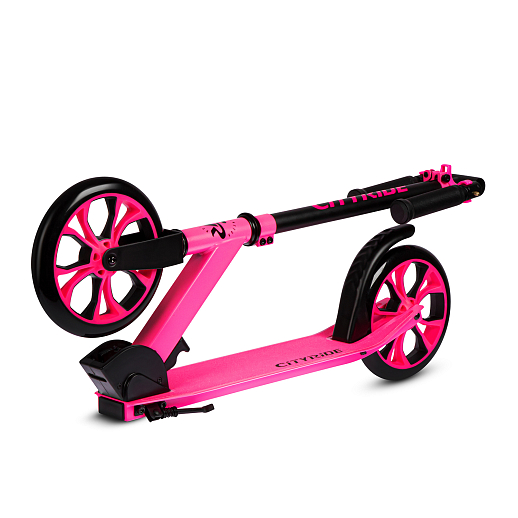 Двухколесный самокат CITYRIDE 200, ал. 50/50%, t-bar сталь, грипсы 135мм TPR, колеса PU 200/200, 86A, подножка, abec 9 в Джамбо Тойз #8