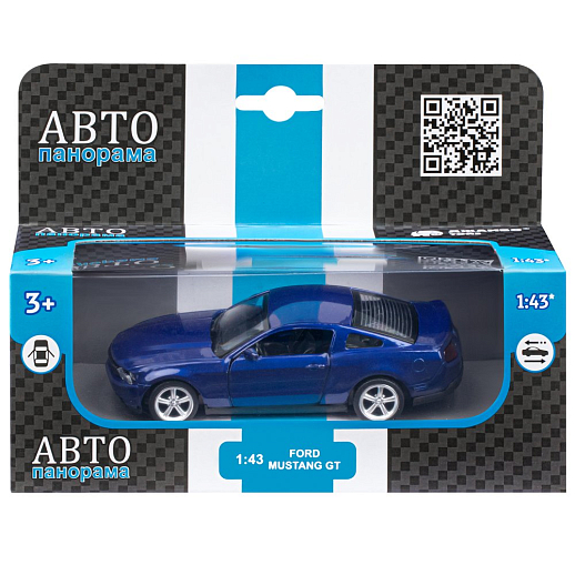 ТМ "Автопанорама" Машинка металлическая 1:43 Ford Mustang GT, синий, откр. двери, инерция, в/к 17,5*12,5*6,5 см в Джамбо Тойз #4