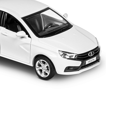 ТМ "Автопанорама" Машинка металлическая 1:43, LADA VESTA белая, откр. 2 двери., инерция + сельхозприцеп в Джамбо Тойз #16