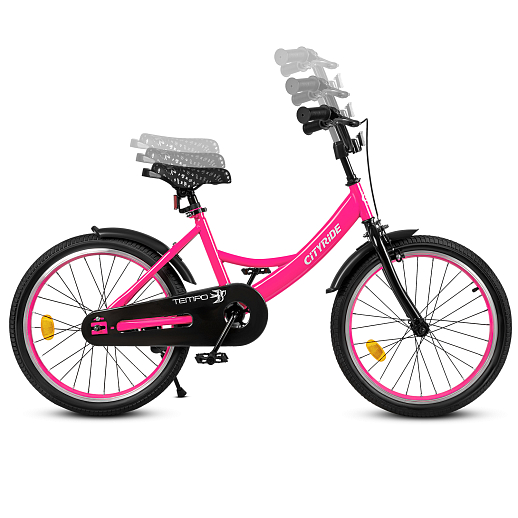Велосипед двухколёсный CITYRIDE, модель CR-B2-04, рама сталь, колеса алюминий 20", подножка, цвет розовый в Джамбо Тойз #10