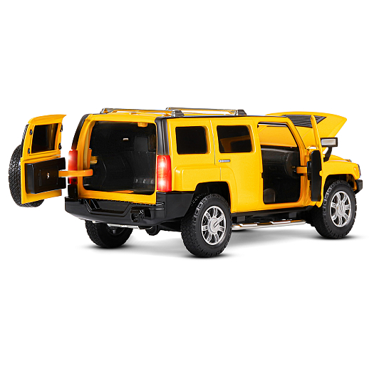 ТМ "Автопанорама" Машинка металлическая, 1:24, Hummer H3, желтый, откр. передние и задняя дверь, капот, свет, свободный ход колес, звук, в/к 24,5х12,5х10,5 см в Джамбо Тойз #15