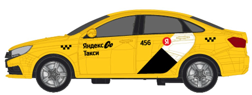 Яндекс Go Машинка металлическая 1:43 Lada Vesta, желтый, инерция, откр. двери, 17,5*12,5*6,5 см в Джамбо Тойз