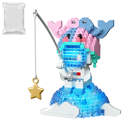 Конструктор "Рыбы" 521 дет., с удочкой, светом, розовый,  в/п в Джамбо Тойз