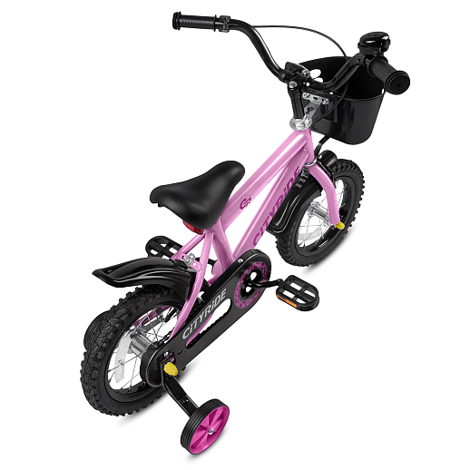 Велосипед двухколёсный CITYRIDE, модель CR-B2-07F51, колеса 12", рама сталь 0,75, колеса сталь, балансирные колеса, цвет розовый в Джамбо Тойз #4