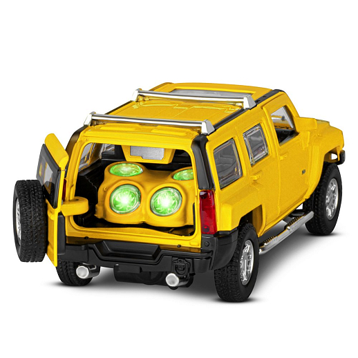 ТМ "Автопанорама" Машинка металлическая 1:32 Hummer H3, желтый, свет, звук, откр. двери и багажник, инерция, в/к 18*13,5*9 см в Джамбо Тойз #19
