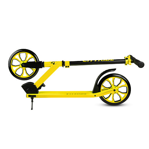 Двухколесный самокат CITYRIDE 200, ал. 50/50%, t-bar сталь, грипсы 135мм TPR, колеса PU 200/200, 86A, подножка, abec 9 в Джамбо Тойз #2