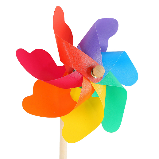 Ветерок, деревянная палочка 40см + цветок 18cм, 1 вид (однотонные лепестки), 6шт в упак в Джамбо Тойз #2