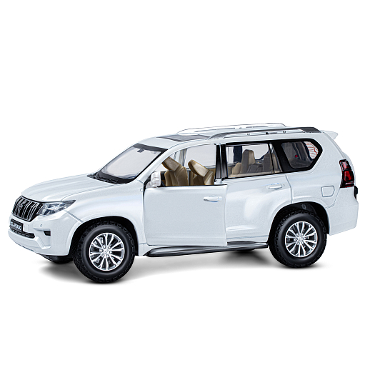 ТМ "Автопанорама" Машинка металлическая, 1:24,  Land Cruiser Prado, белый, открываются двери, капот и багажник, свободный ход колес, световые и звуковые эффекты, в/к 24,5х12,5х10,5 см в Джамбо Тойз #19