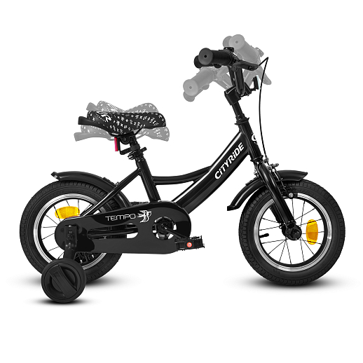 Велосипед двухколёсный CITYRIDE, модель CR-B2-04F7, рама сталь, колеса алюминий 12", цвет чёрный в Джамбо Тойз #8