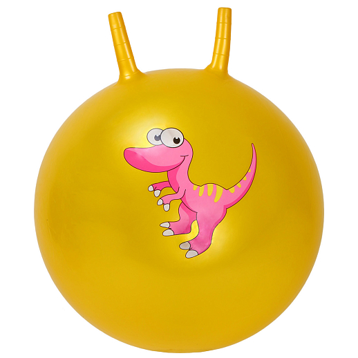 Мяч-прыгун детский, 55CM с рожками, 1 цвет, 450 г, ПВХ. Желтый. Дино микс в Джамбо Тойз