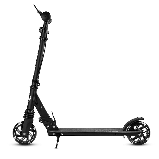 2хкол. самокат CITYRIDE 120MM, ал. 100%. Аморт. передний. Колеса PU 120/120 мм. Подшипники: Abec-9. Грипсы: резина. Хомуты анод, замок на руле. Ручной задний тормоз. Черный в Джамбо Тойз #3