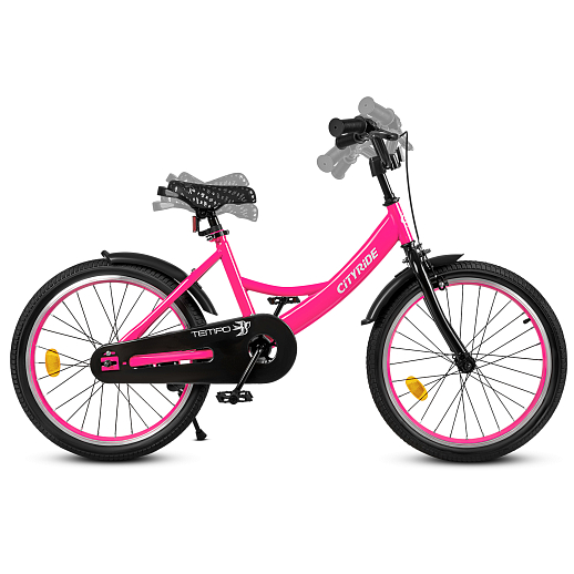 Велосипед двухколёсный CITYRIDE, модель CR-B2-04, рама сталь, колеса алюминий 20", подножка, цвет розовый в Джамбо Тойз #4