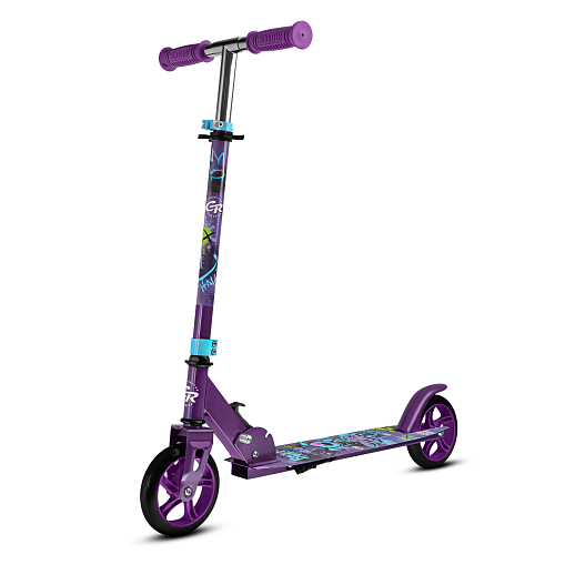 Самокат из 100% стали с полиуретановым колесом диаметром 145 мм, подшипником ABEC-7 грипсы TPR Размер изделия: 76 * 32 * 96 см Упаковка: 1 шт / коробка, 23*12*68.5 см размер деки:: 51X12 см, фиолетовый в Джамбо Тойз #3