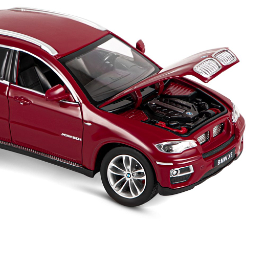 ТМ "Автопанорама" Машинка металлическая 1:26 BMW X6, бордовый, откр. двери, капот и багажник, свободный ход колес, в/к 24,5*12,5*10,5 см в Джамбо Тойз #19