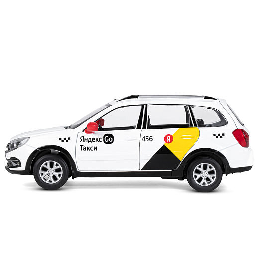 Машинка металлическая Яндекс Go, инерционная, коллекционная модель 1:24 LADA GRANTA CROSS, цвет белый, открываются 4 двери, капот, багажник, свет, звук, в/к 24,5*12,5*10,5 см в Джамбо Тойз #8