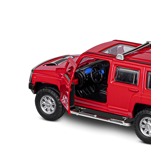 ТМ "Автопанорама" Машинка металлическая 1:32 Hummer H3, красный, свет, звук, откр. двери и багажник, инерция, в/к 18*13,5*9 см в Джамбо Тойз #15