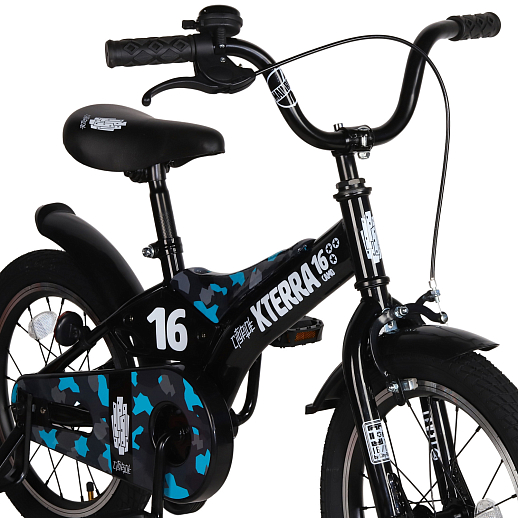 Детский велосипед "City-Ride XTERRA" -рама сталь, кожух цепи 100%, диски алюм. 16, втулки сталь,  покрышки 2,125, страх. колеса, руль сталь. штем сталь, задние ножные тормоза, передний V-brake , звоночек, крылья пластик, отражатели пер/зад на спицах + верхнее правое перо. в Джамбо Тойз #3