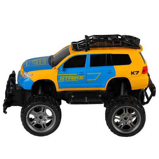 Машинка Монстр-трак на радиоуправлении, 1:16, до 15км/ч, зарядное устройство, цвет сине-желтый, в/к 36,2*18,8*18,5 в Джамбо Тойз #5