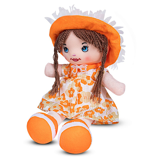 ТМ "Amore Bello" Кукла мягкая на бат., фразы на русском языке, стихотворение, песенка, 35 см, оранжевый, в/п в Джамбо Тойз #2